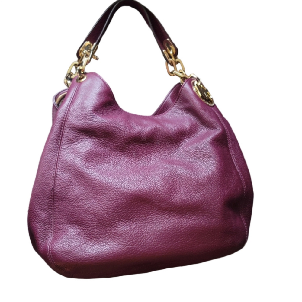 Michael Kors Fulton Pebbled Leather Hobo Shoulder Bag - Picture 14 of 15